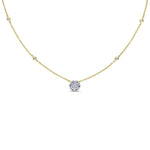 Round Cut Cubic Zirconia in 925 Sterling Silver Necklace 12