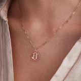 1.155 TCW Round Garnet Lab Made Diamond- July Birthstone Pendant 3