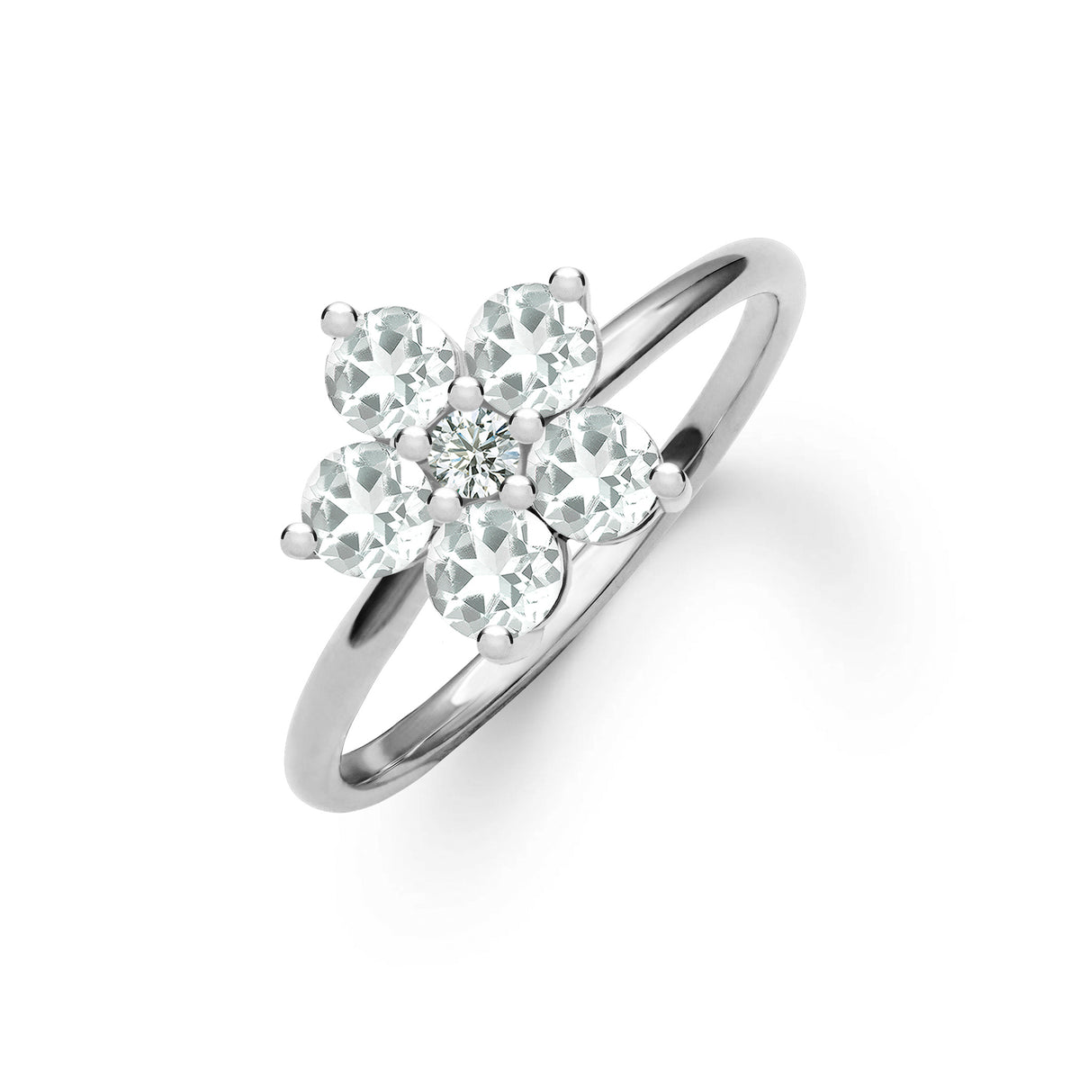 1.0 TCW Round April Diamond Lab Made Diamond- April Birthstone Engagement Ring 5