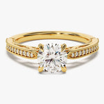 Stunning 1.0 CT Round Moissanite Engagement Ring with Milgrain Pave Design 1