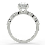 Stunning 2.11 CT Oval Moissanite Engagement Ring with Hidden Halo Halo & Pave Design 6