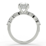 Stunning 2.11 CT Oval Moissanite Engagement Ring with Hidden Halo Halo & Pave Design 6
