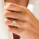 Stunning 0.25 CT Round Moissanite Engagement Ring with Floral Design 6