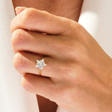 Stunning 0.25 CT Round Moissanite Engagement Ring with Floral Design 6