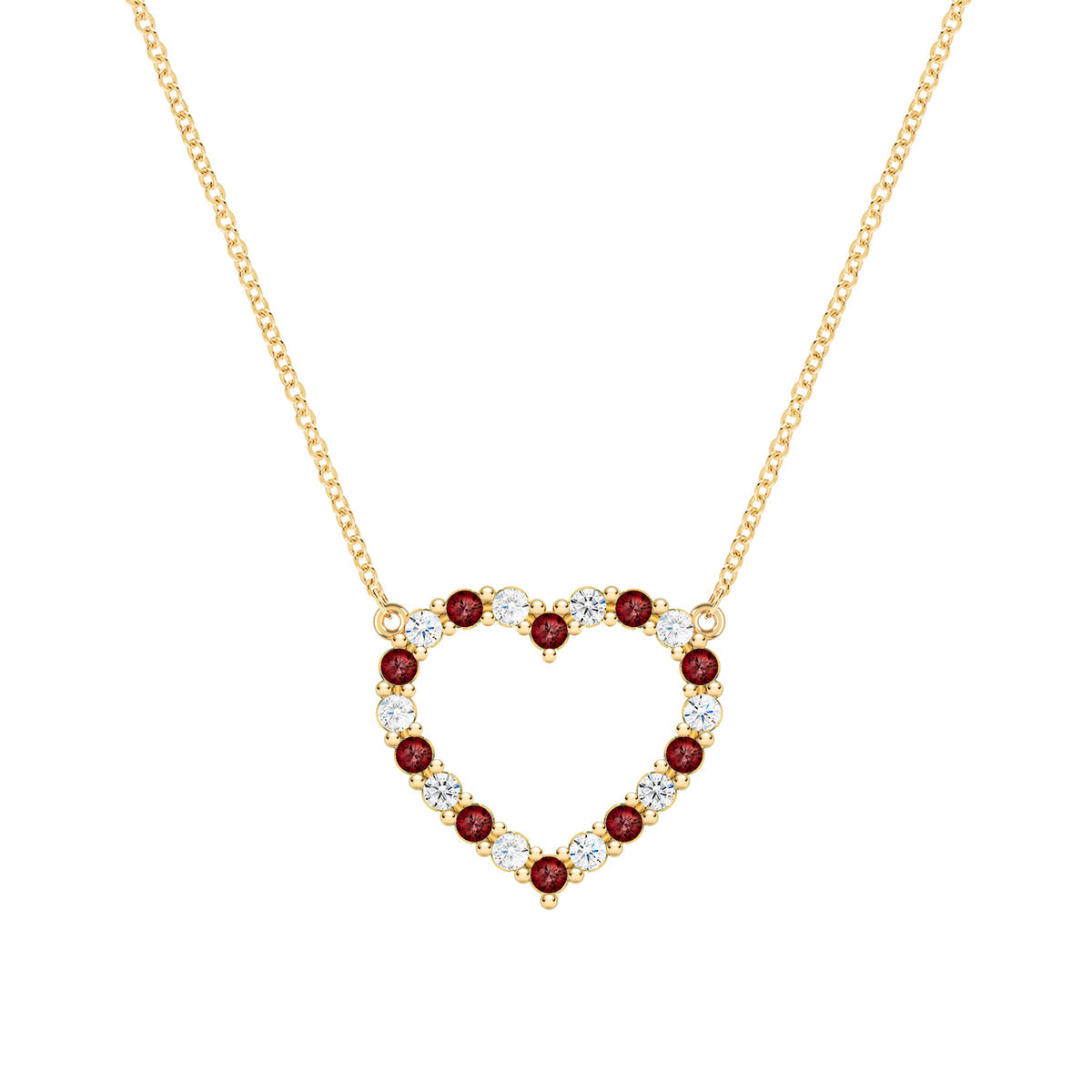 2.5 TCW Round Garnet Lab Made Diamond- January Birthstone Necklace 1