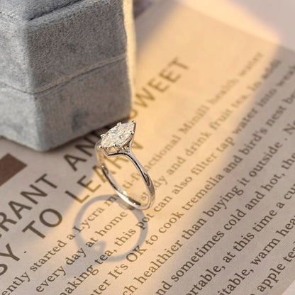Stunning 2.0 CT Marquise Moissanite Engagement Ring with Solitaire Design 9