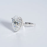 Stunning 5.0 CT Pear Moissanite Engagement Ring with Double Hidden Halo & Pave Design 7