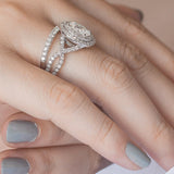 Stunning 1.0 CT Oval  Moissanite Engagement Ring with Double Halo Design 7