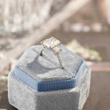 Stunning 4.0 CT Radiant Moissanite Engagement Ring with 3 Stones & Pave Design 9