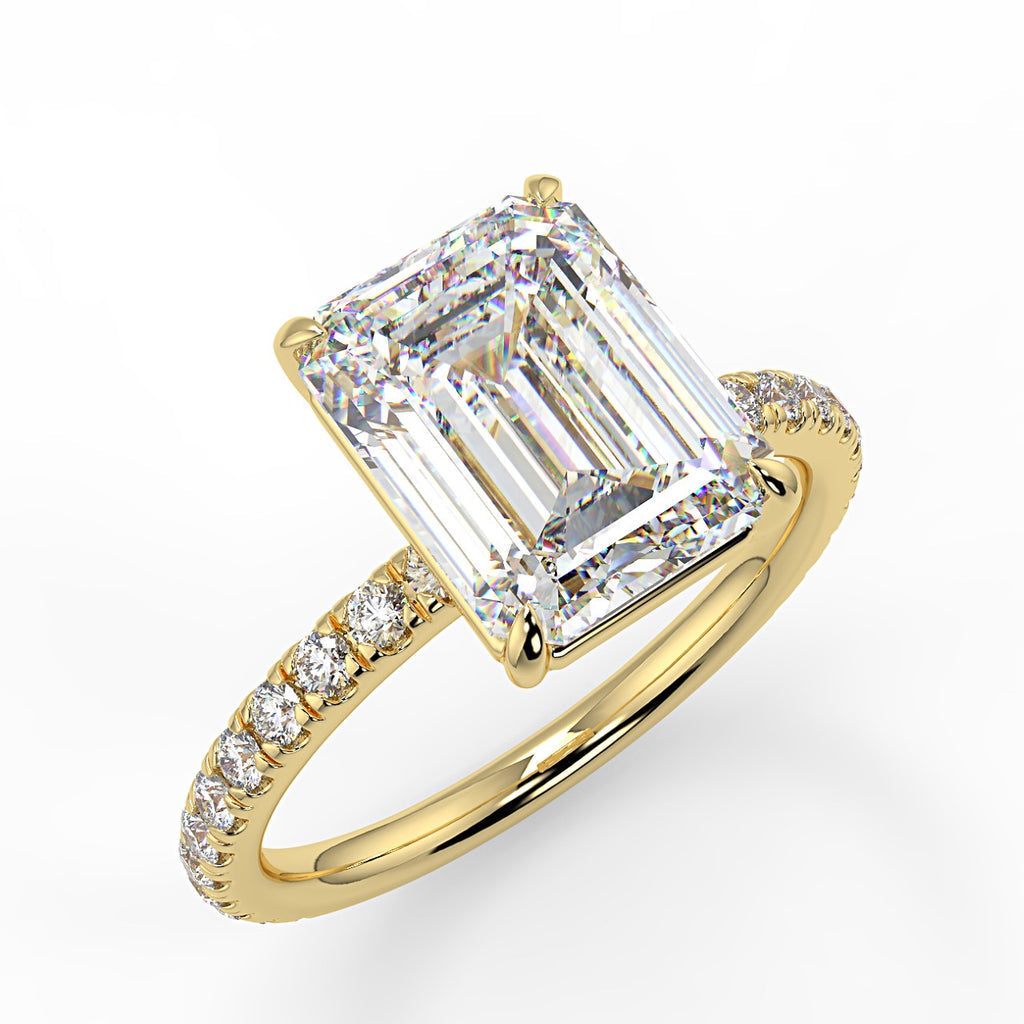 Stunning 2.53 CT Emerald Moissanite Engagement Ring with Pave Design 1