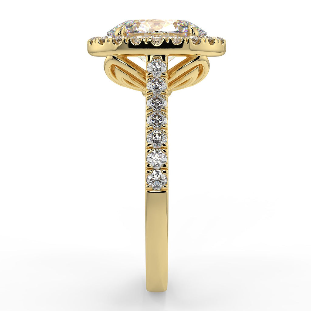 Stunning 2.11 CT Oval Moissanite Engagement Ring with Halo & Pave Design 3