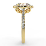 Stunning 2.11 CT Oval Moissanite Engagement Ring with Halo & Pave Design 3
