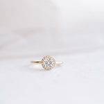 Stunning 1.0 CT Round Moissanite Engagement Ring with Halo Design 9