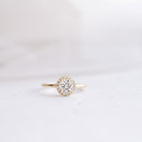 Stunning 1.0 CT Round Moissanite Engagement Ring with Halo Design 9
