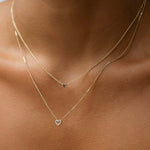 0.065 TCW Round Moissanite Diamond Heart Pendant Necklace in Solid Gold 2