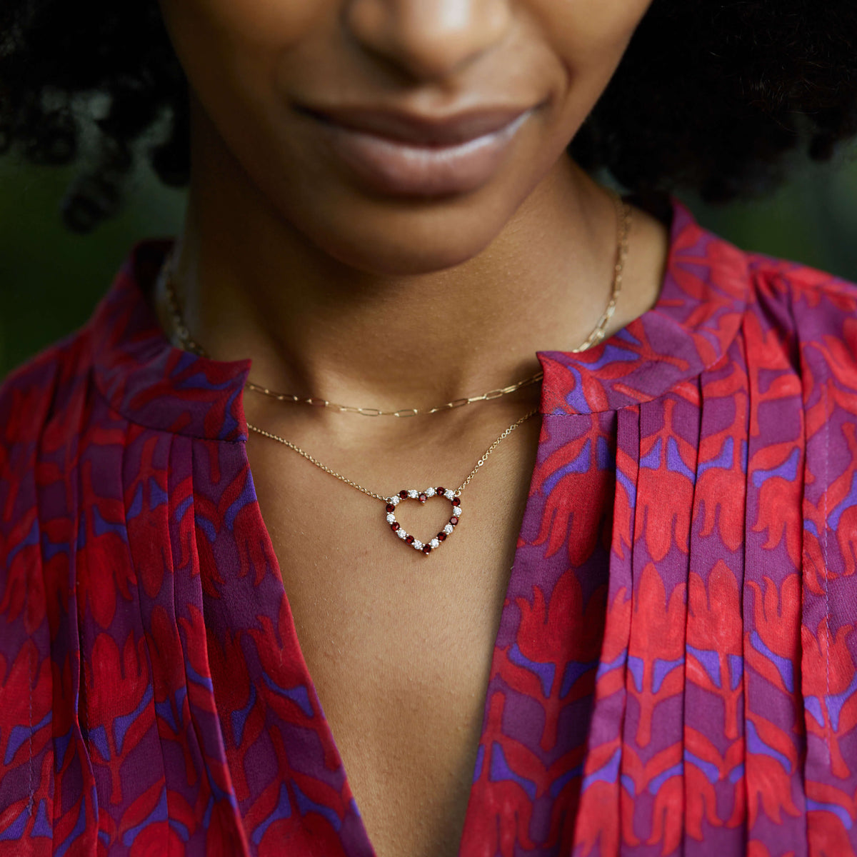 2.5 TCW Round Garnet Lab Made Diamond- January Birthstone Necklace 3
