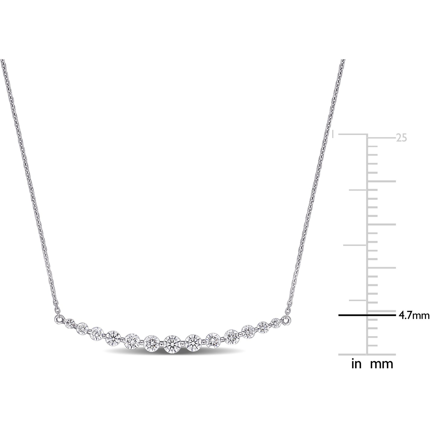 Round Cut Cubic Zirconia in 925 Sterling Silver Necklace 2