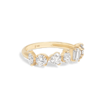 Stunning 1.19 TCW Round  & Heart & Baguette & Pear Moissanite Stones Half Eternity Wedding Band 5