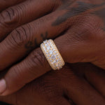 2.5 CT Round Moissanite 5 Layer Style Silver Men's Wedding Band 3