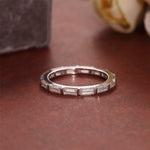 Stunning 0.4 TCW Baguette Moissanite Stones Full Eternity Wedding Band 1