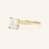 Stunning 1 CT Princess Moissanite Engagement Ring With Pave Design 2