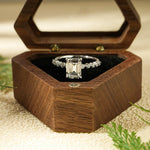 Stunning 1.0 - 2.0 CT Emerald Moissanite Engagement Ring with Hidden Halo Design 2