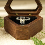 Stunning 1.0 - 2.0 CT Emerald Moissanite Engagement Ring with Hidden Halo Design 2