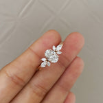 Stunning 2.0 CT Oval Moissanite Engagement Ring with Cluster Design 5