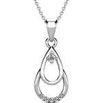 Round Cut Cubic Zirconia in 925 Sterling Silver Necklace 1