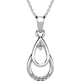 Round Cut Cubic Zirconia in 925 Sterling Silver Necklace 1