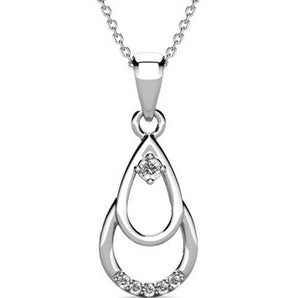 Round Cut Cubic Zirconia in 925 Sterling Silver Necklace