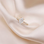 Stunning 0.5 CT Oval Moissanite Stones Engagement Ring In Pave Design 9
