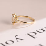 Stunning 1.0 - 2.0 CT Emerald Moissanite Engagement Ring With Cluster Design 9