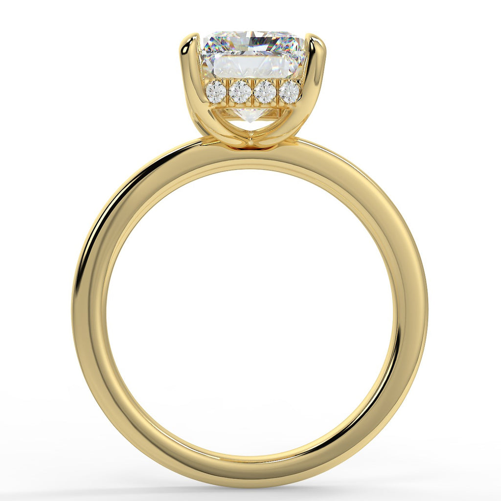 Stunning 2.45 CT Radiant Moissanite Engagement Ring with Hidden Halo Design 3