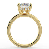 Stunning 2.45 CT Radiant Moissanite Engagement Ring with Hidden Halo Design 3