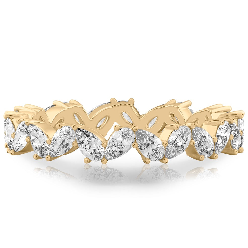 Stunning 1.92CT Pear Moissanite Stones Cluster Wedding Bands 1