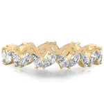 Stunning 1.92CT Pear Moissanite Stones Cluster Wedding Bands 1