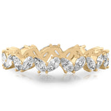 Stunning 1.92CT Pear Moissanite Stones Cluster Wedding Bands 1