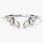 Stunning 0.30 CT Round & Marquise Moissanite Stones Open Wedding Band 3