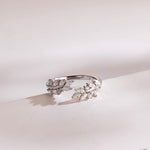 Stunning 0.2 TCW Marquise Moissanite Stones Leaf Wedding Bands 1