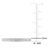 Round Cut Cubic Zirconia in 925 Sterling Silver Wedding Bands 10
