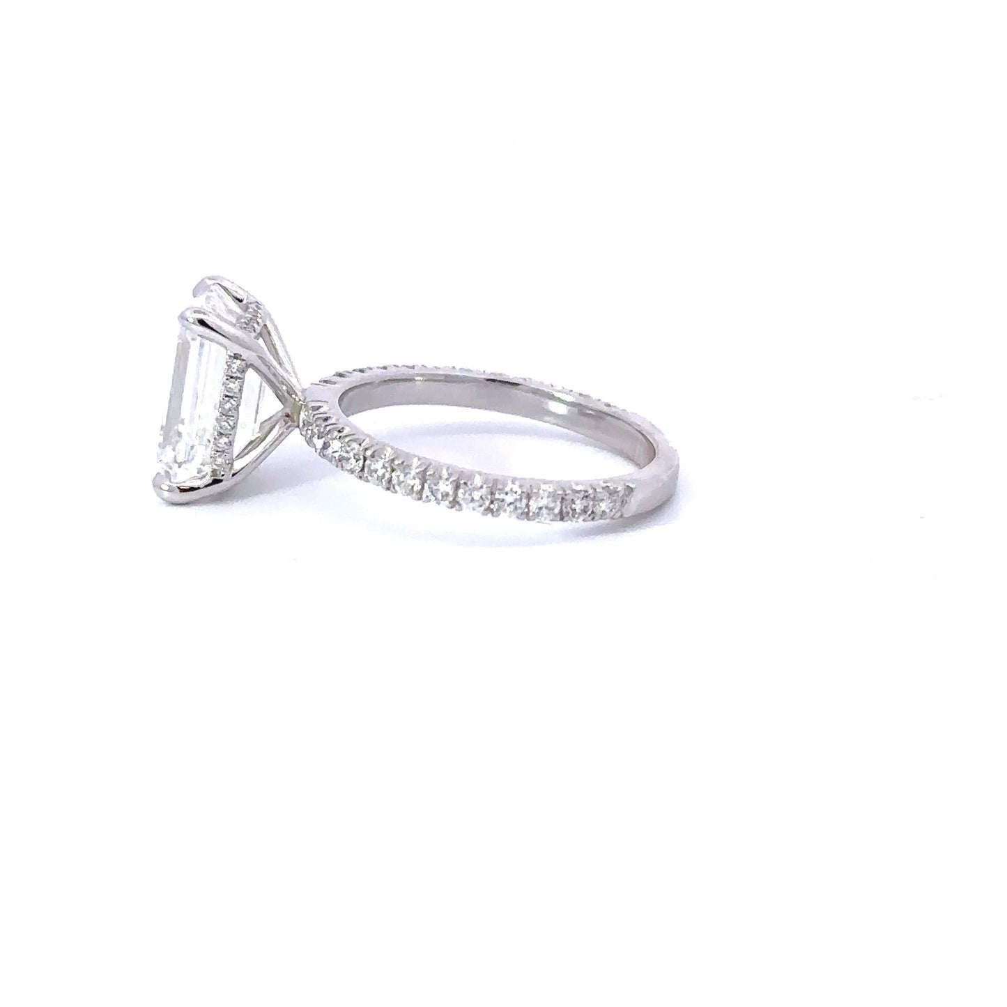 Stunning 3.0 CT Emerald Moissanite Engagement Ring with Hidden Halo Pave Design 4