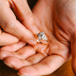 Stunning 1.0 - 2.0 CT Emerald Moissanite Engagement Ring With Cluster Design 2