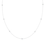 0.60 CT Round Moissanite Diamond Floating Diamond Bezel Necklace in Solid Gold 4