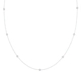 0.60 CT Round Moissanite Diamond Floating Diamond Bezel Necklace in Solid Gold 4