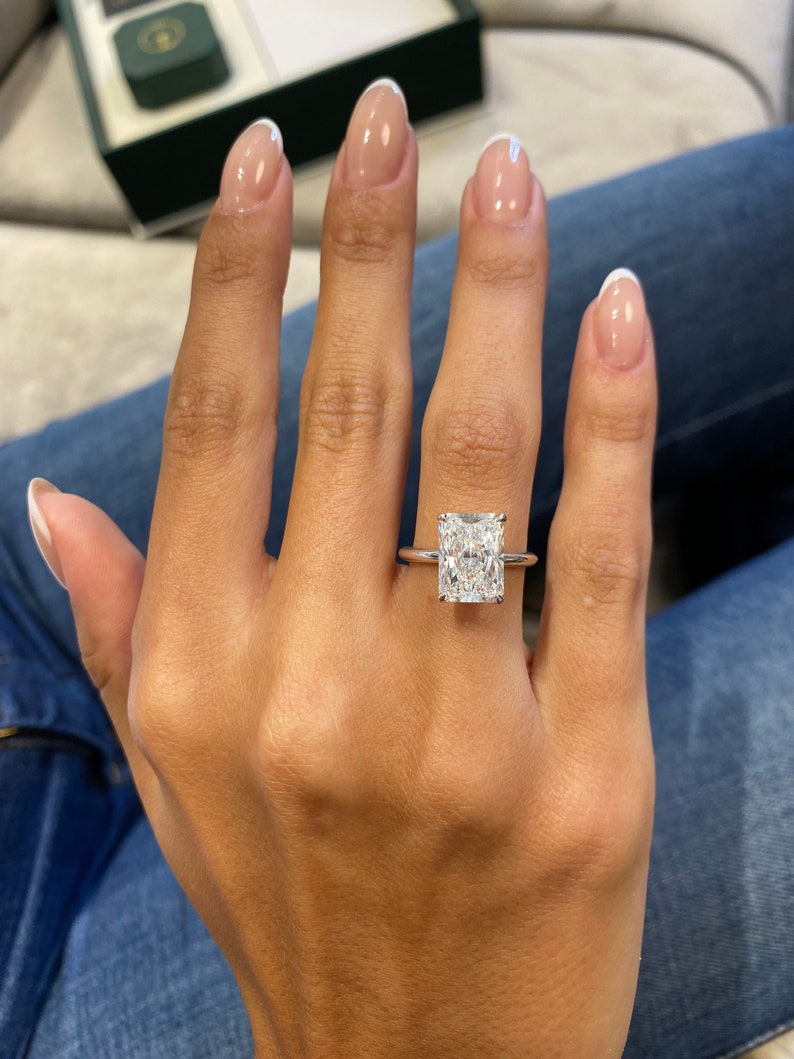 Classic 4.0 CT Radiant Moissanite Engagement Ring with Solitaire Design 5