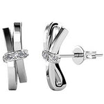 Round Cut Cubic Zirconia in 925 Sterling Silver Earrings 1