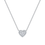 2.0 CT Round & Pear Moissanite Diamond Heart Pendant Necklace in Solid Gold 3
