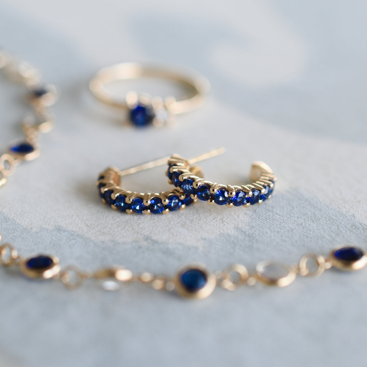1.08 TCW Round Sapphire Lab Made Diamond- September Birthstone Earrings 6