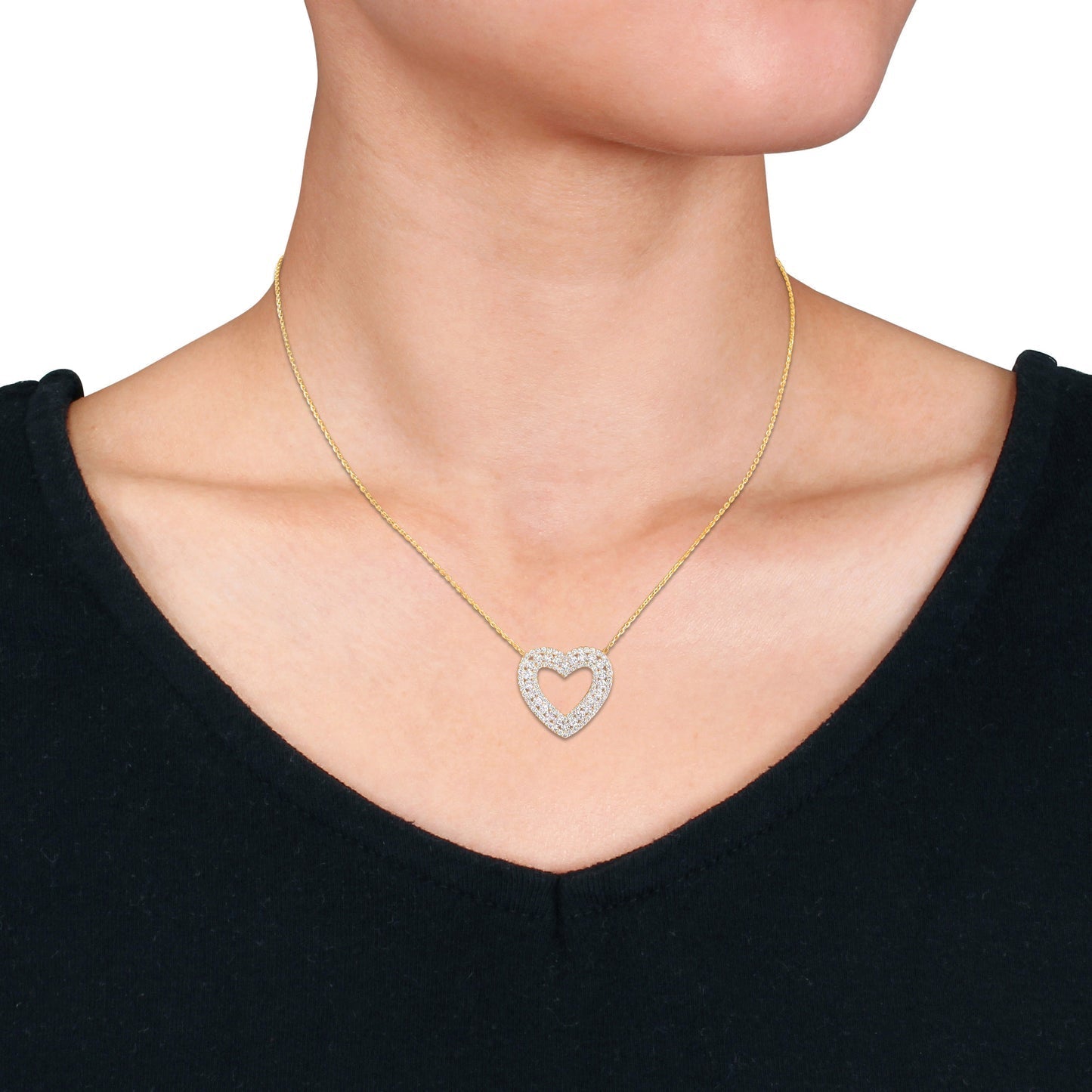 Round Cut Cubic Zirconia in 925 Sterling Silver Necklace 6